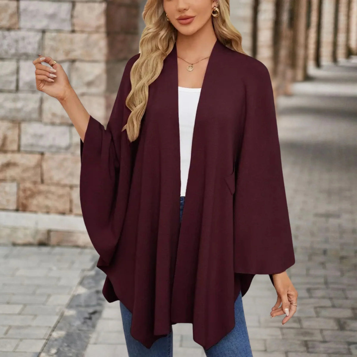 Asela | Layering Draped Statement Warmth Poncho