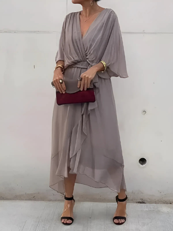Brunilde | Wardrobe-Staple Wrap Midi Craftsmanship Dress