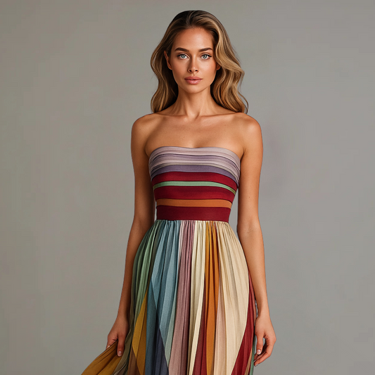 Deianira | Getaway Strapless Pleated Detailing Dress