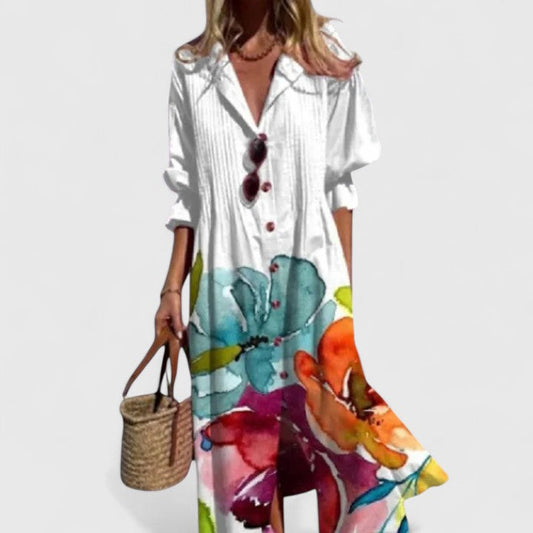Calantha | Brunch Floral Midi Fit Dress