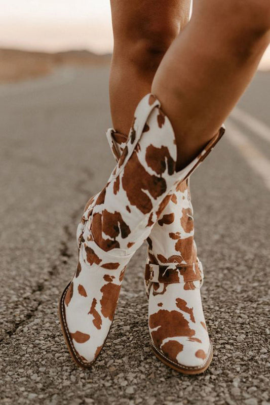 Amparo | Cold-Weather Western Cowhide-Print Comfort Boot
