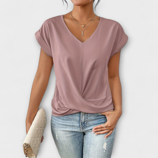 Amelinda | Weekend V-Neck Lightweight Drape Top