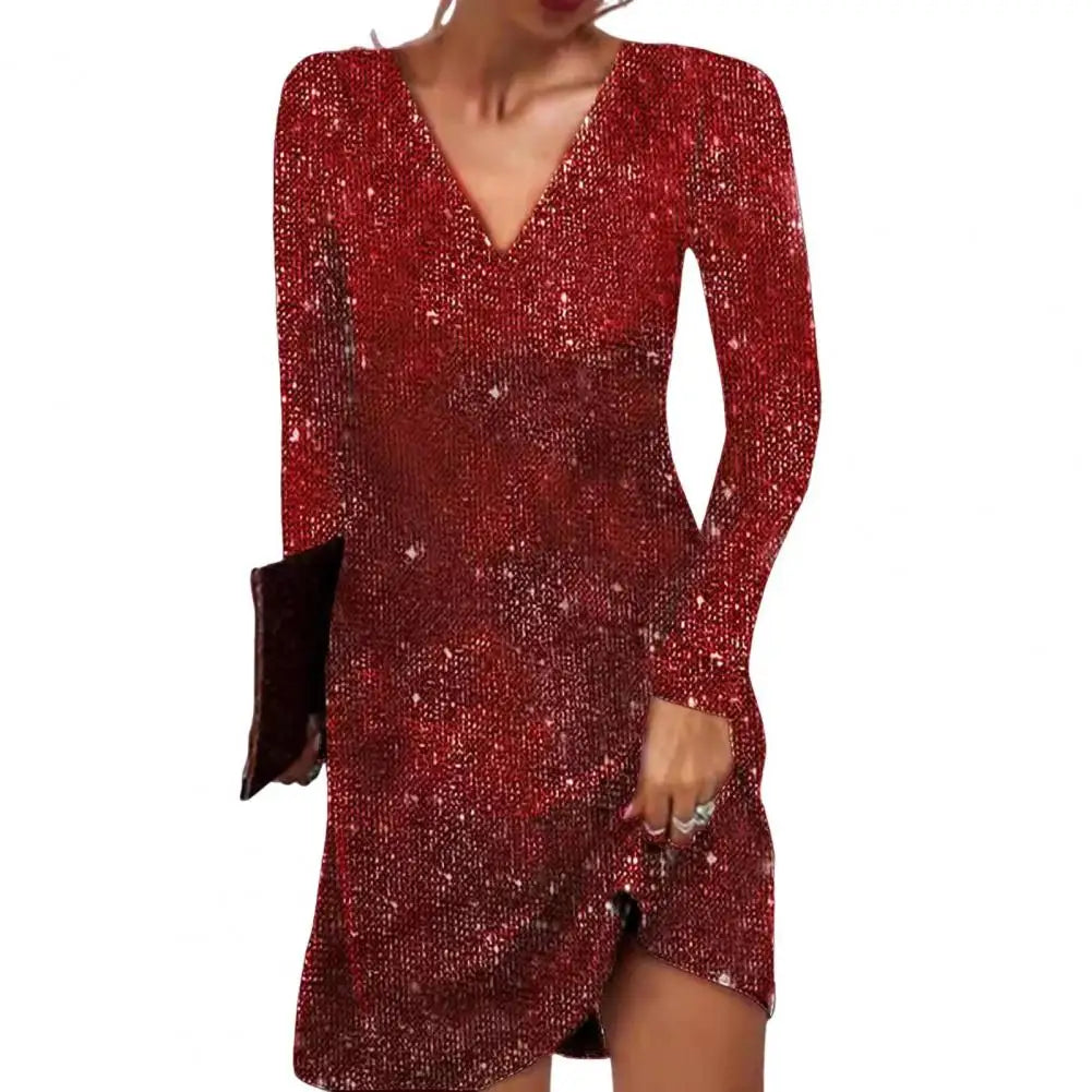 Fulgenzia | Wardrobe-Staple Wrap V-Neckline Silhouette Dress