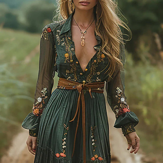 Maura | Airy Boho Maxi Detailing Dress