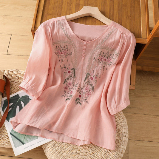 Tamsina(TM) | Date-Night Vintage Floral Style Blouse