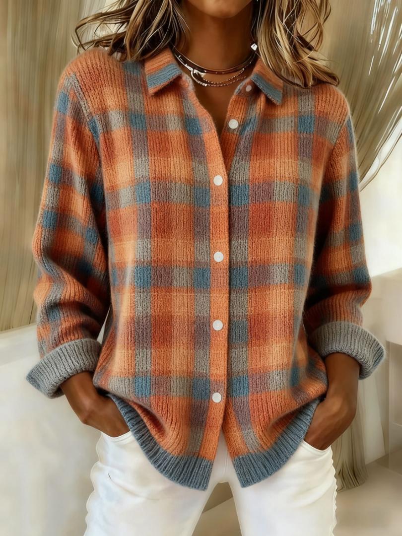 Renee | Desk-to-Dinner checkered charm Blouse