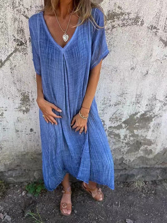 Palmira | Everyday Breathable V-Neck Craftsmanship Dress