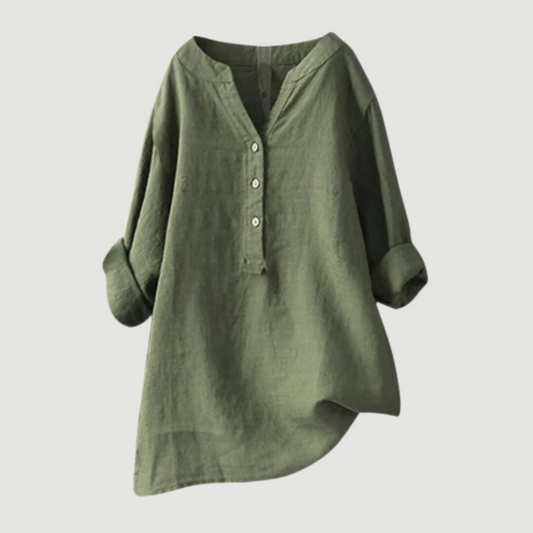 Alma | Date-Night Oversized V-Neck Fit Blouse