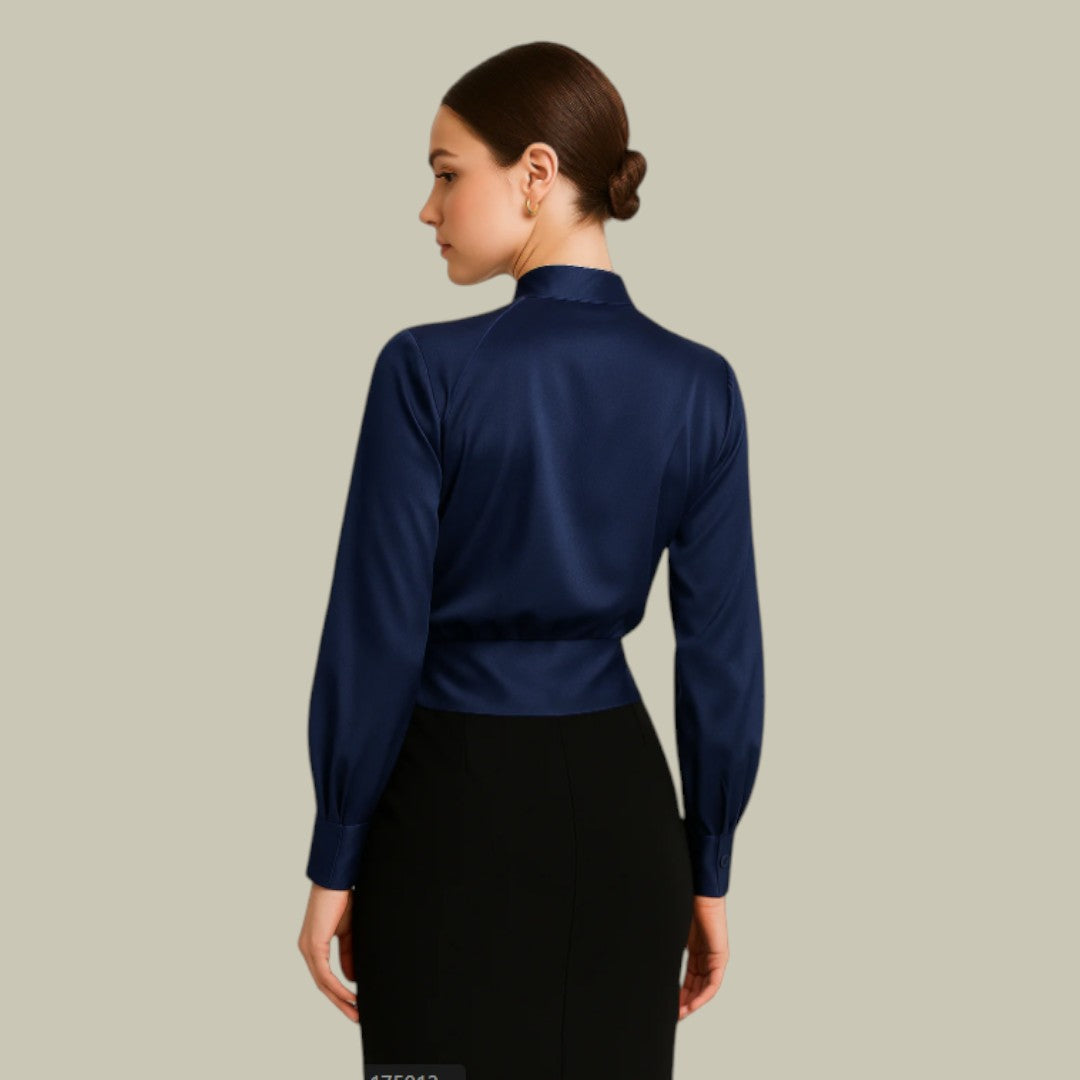 Willow | Everyday Satin Wrap Silhouette Blouse