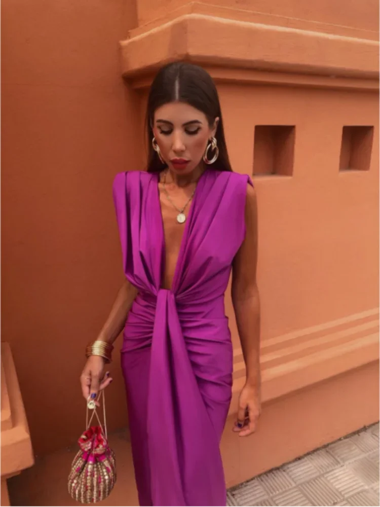 Ambretta | Sun-Soaked Ruched Evening Shape Dress