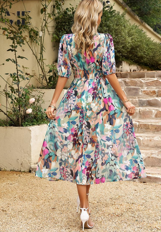 Blakely | Poolside Abstract Print Cut Dress