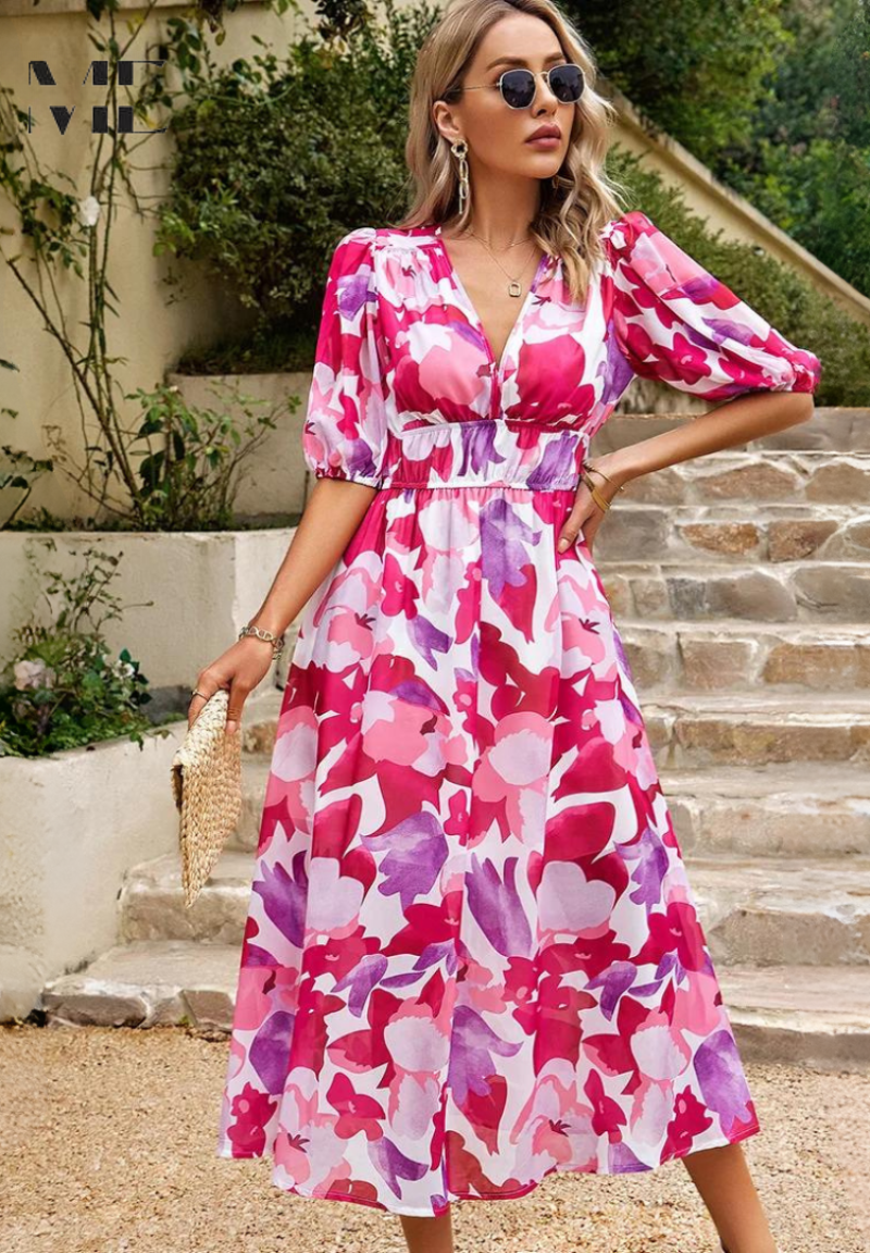 Blakely | Poolside Abstract Print Cut Dress