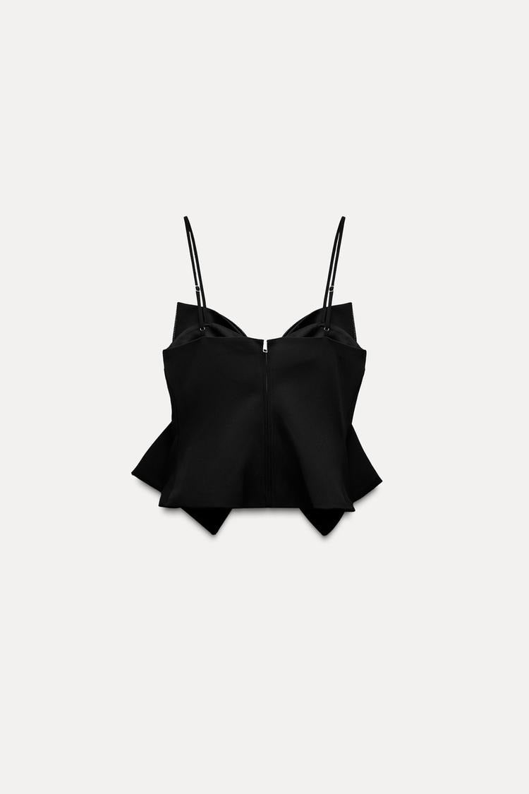 Noa | Sparkly Bow Detail Crop Top