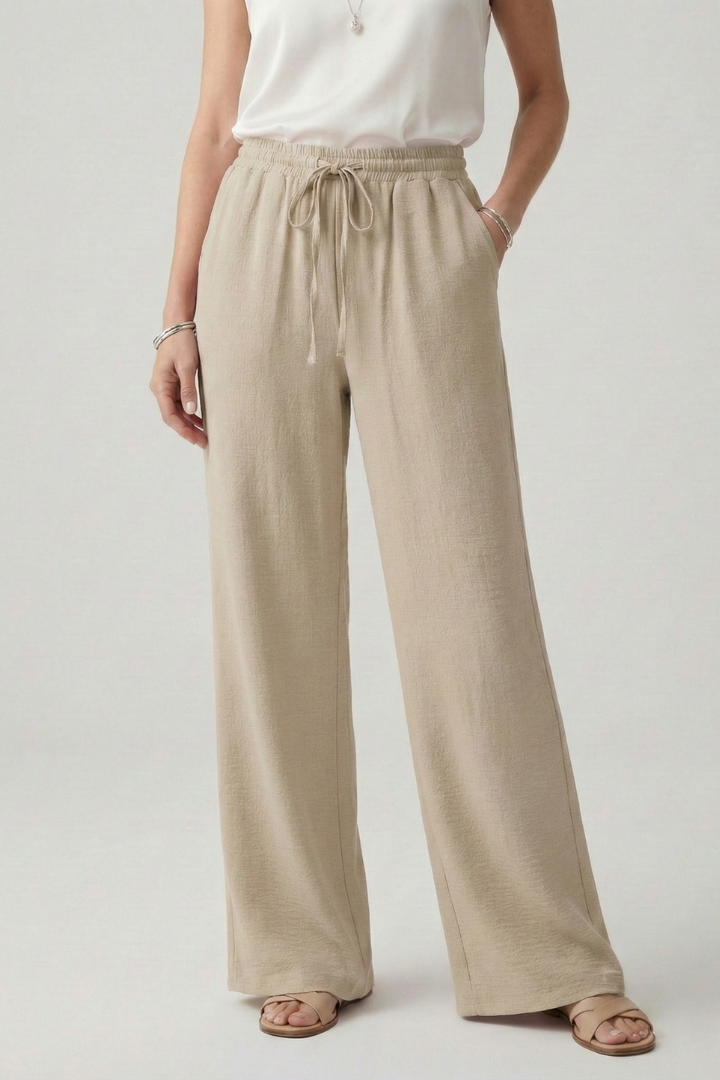 Albarita | City Wide-Leg Drawstring Comfort Trousers