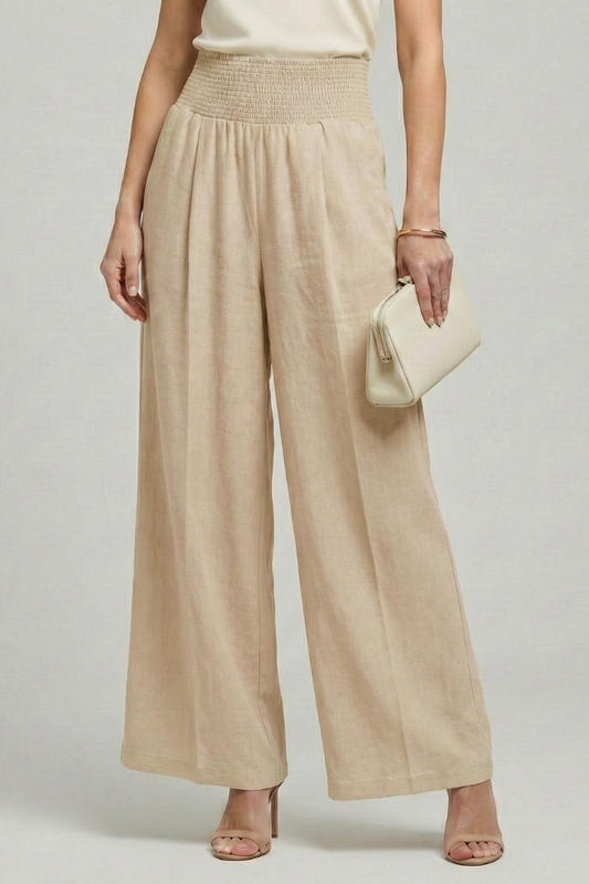Adalmina | Warm-Weather Wide-Leg Pleated Comfort Trousers