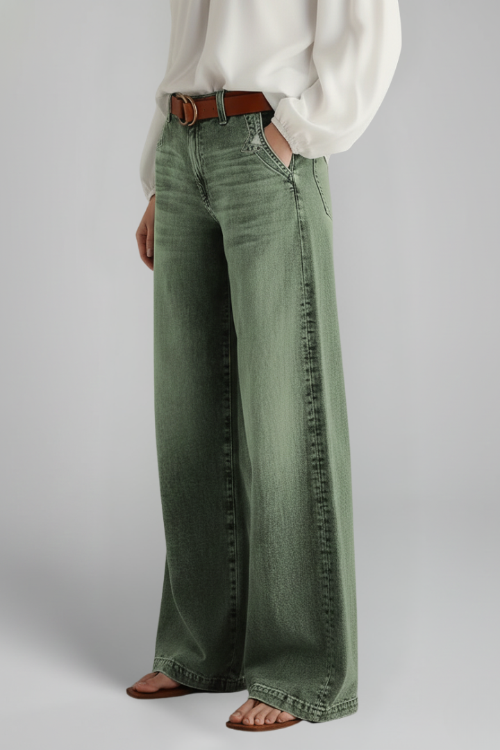 Anunciacion | Warm-Weather Wide-Leg High-Waist Fit Jeans