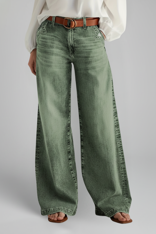 Anunciacion | Warm-Weather Wide-Leg High-Waist Fit Jeans