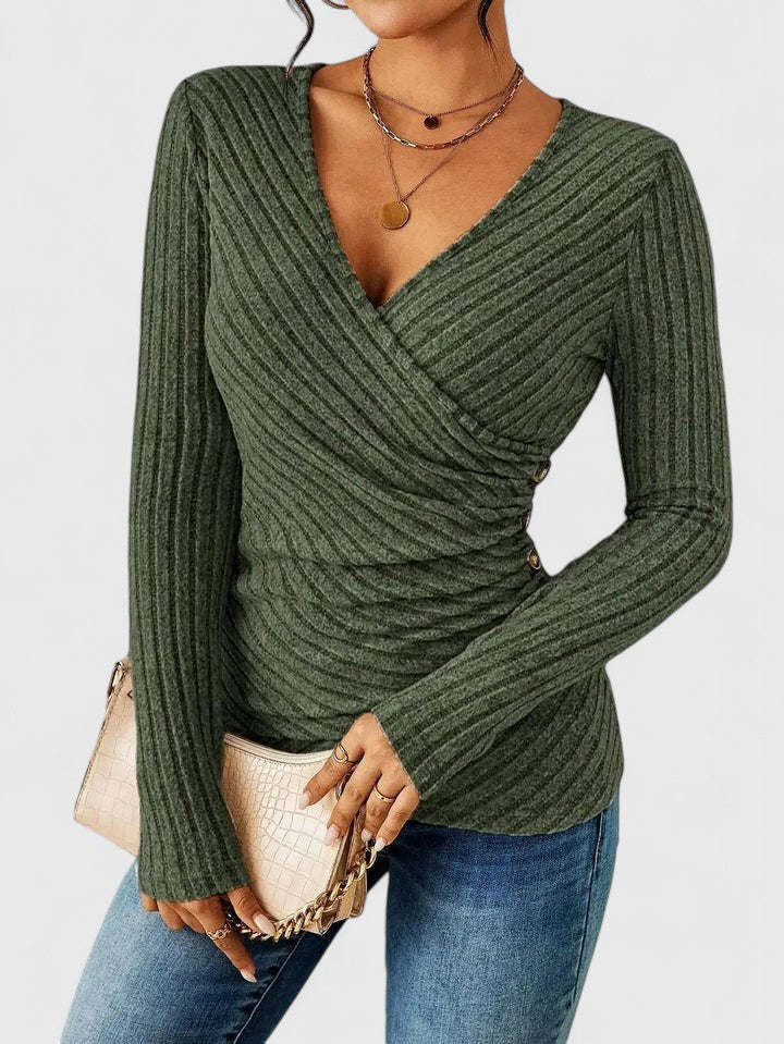 Amina | Layering V-Neck Lightweight Drape Top