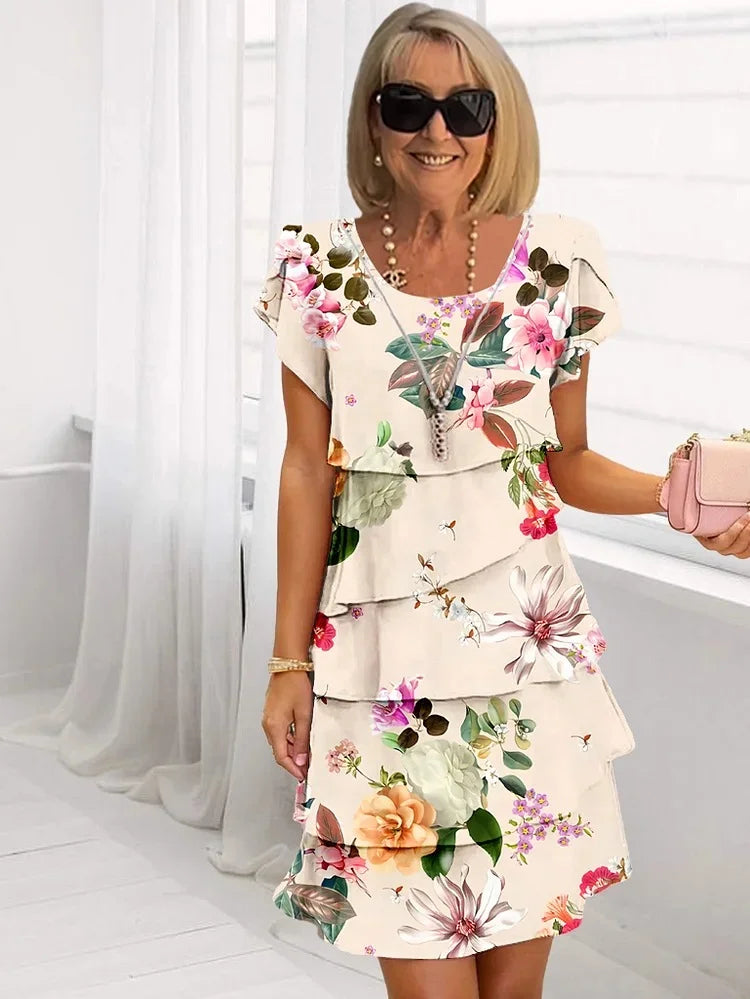 Lucrezia | Warm-Weather Ruffled Pleated Finish Dress