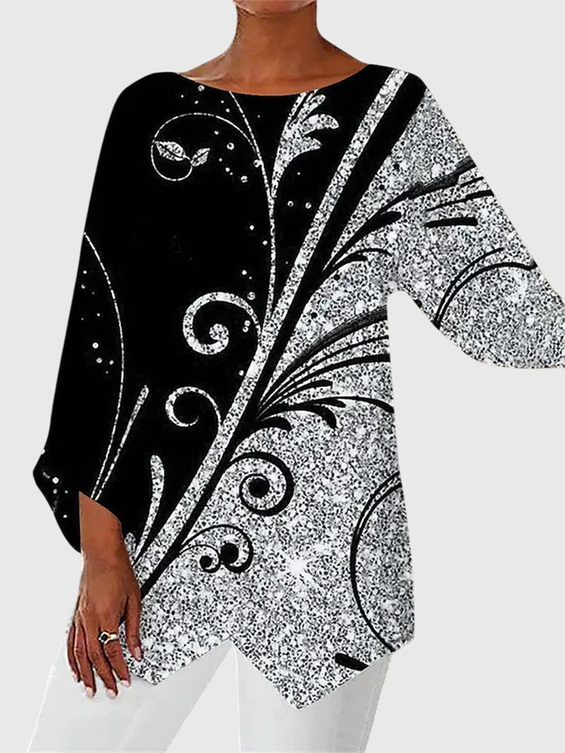 Alfreda | Warm-Weather Breathable Printed Silhouette Top