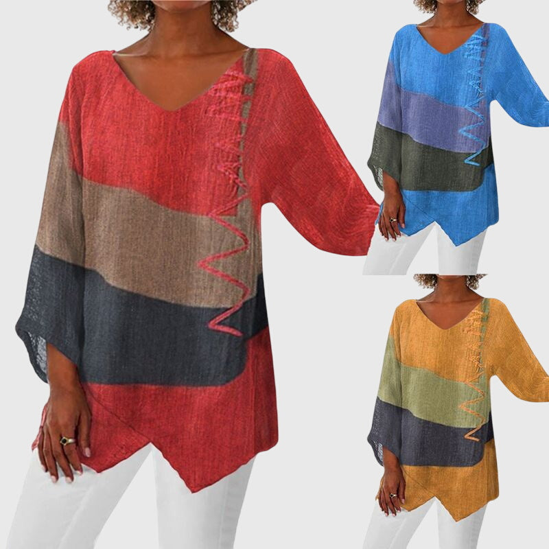 Ampelia | Warm-Weather V-Neck Work Drape Top