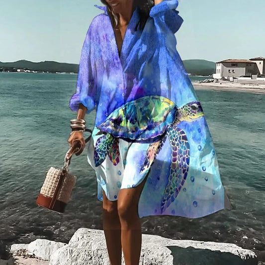 Ermelina | Warm-Weather Beach Shirt Silhouette Dress