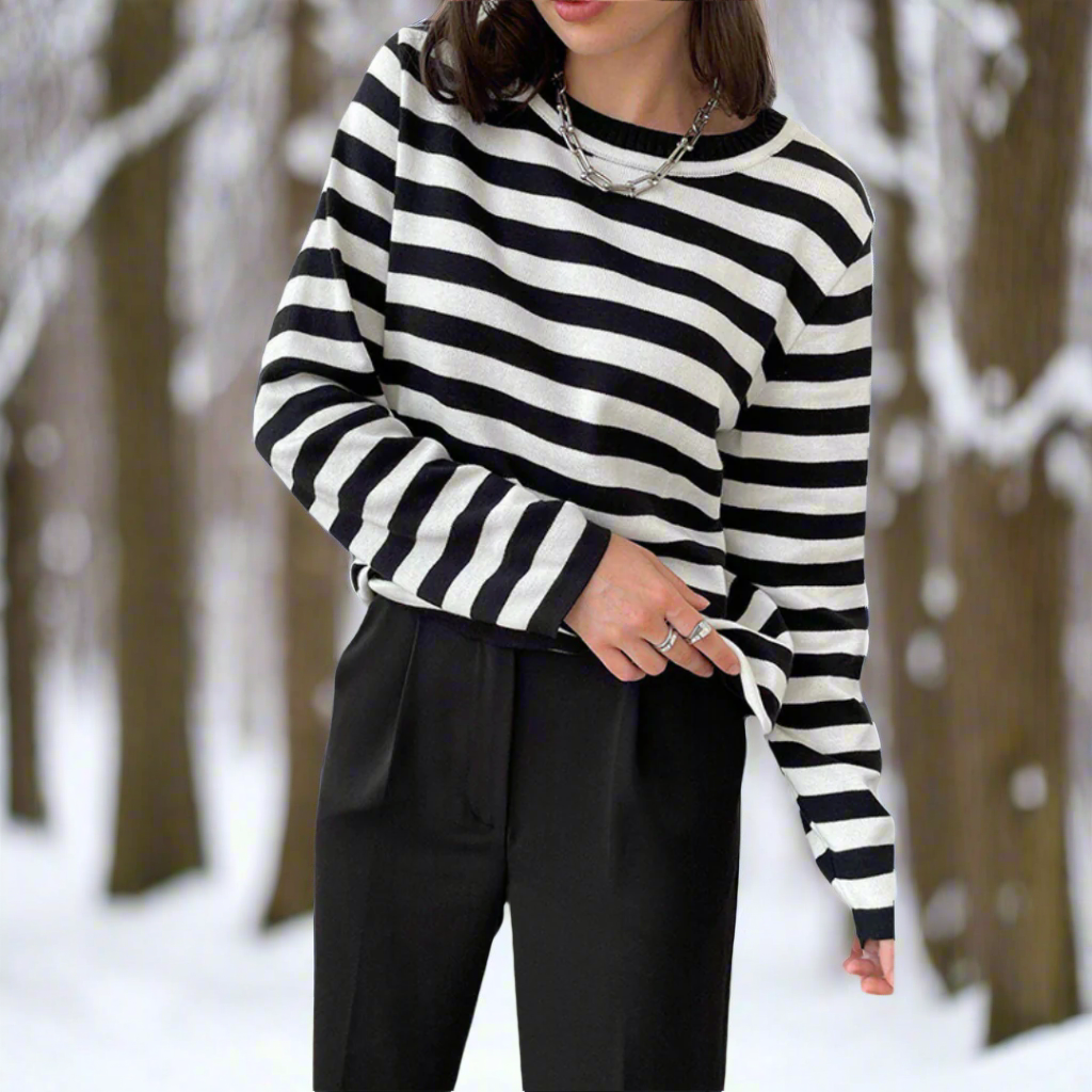 Clarabella | Weekend Striped Long-Sleeve Silhouette Shirt
