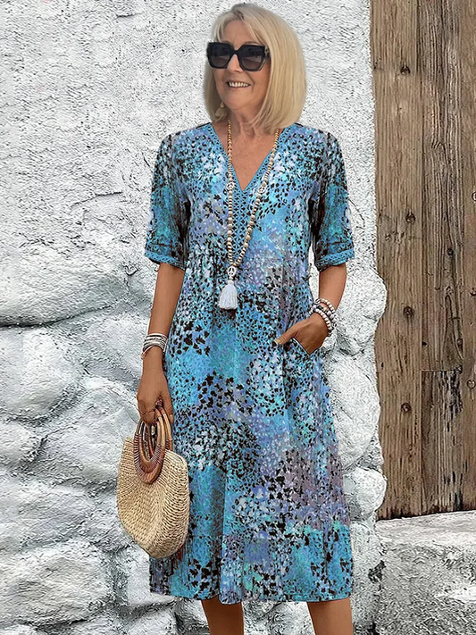 Simona | Garden-Party Vibrant Midi Finish Dress