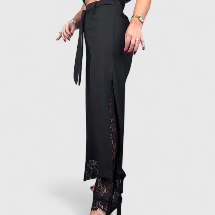 Madonna | Office-Ready Wide-Leg Lace Shape Pants