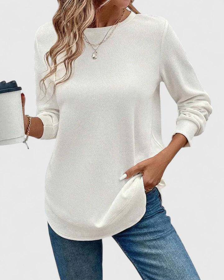 Alfonsina | Office-Ready Summer O-Neck Silhouette Top
