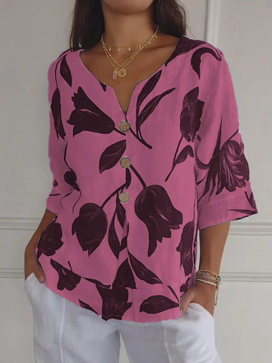 Sanne(TM) | Warm-Weather Romantic Floral Style Blouse
