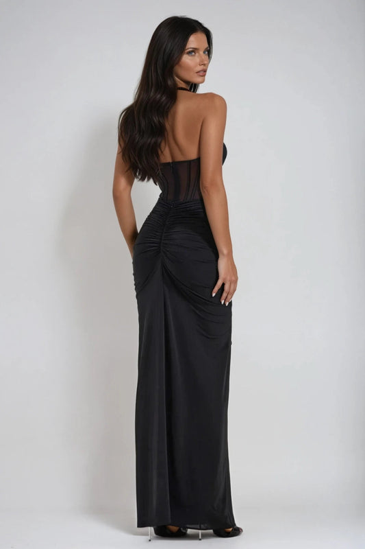 Xiomara | Feminine Halter Neck Flair Dress