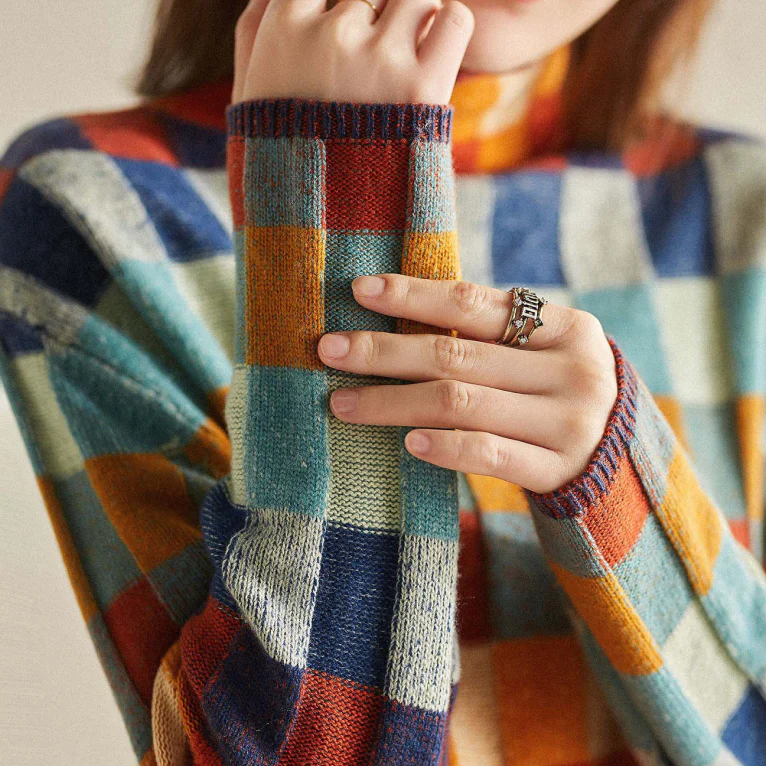 Annabel | Layering Checked Colour-Block Comfort Sweater