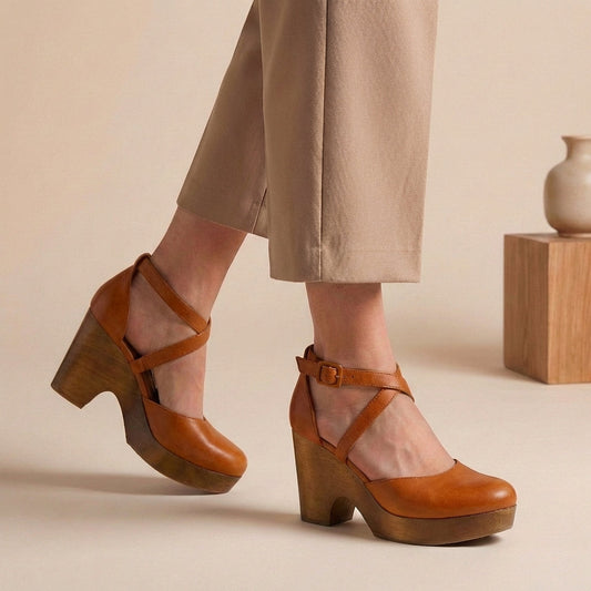 Camelia | Evening Platform Block Comfort Heel
