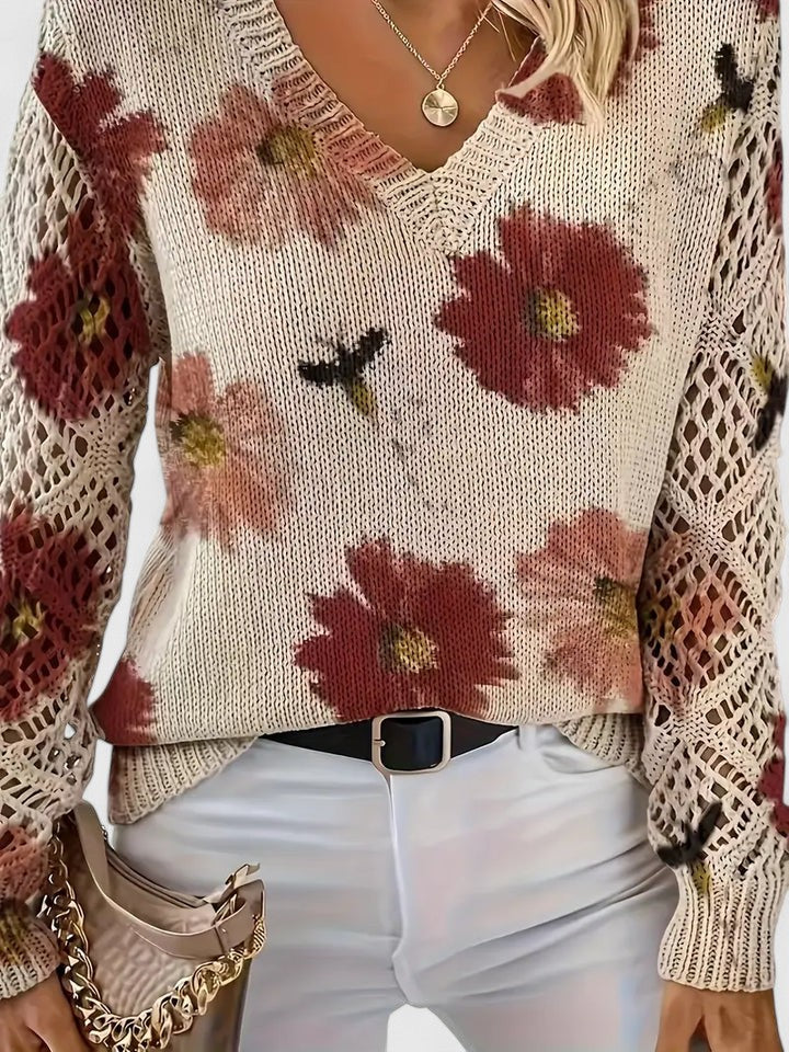 Arnelda | Weekend-Ready Floral Lightweight Softness Sweater