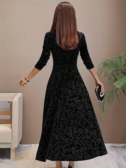 Gisella | Getaway Velvet Floral Design Dress