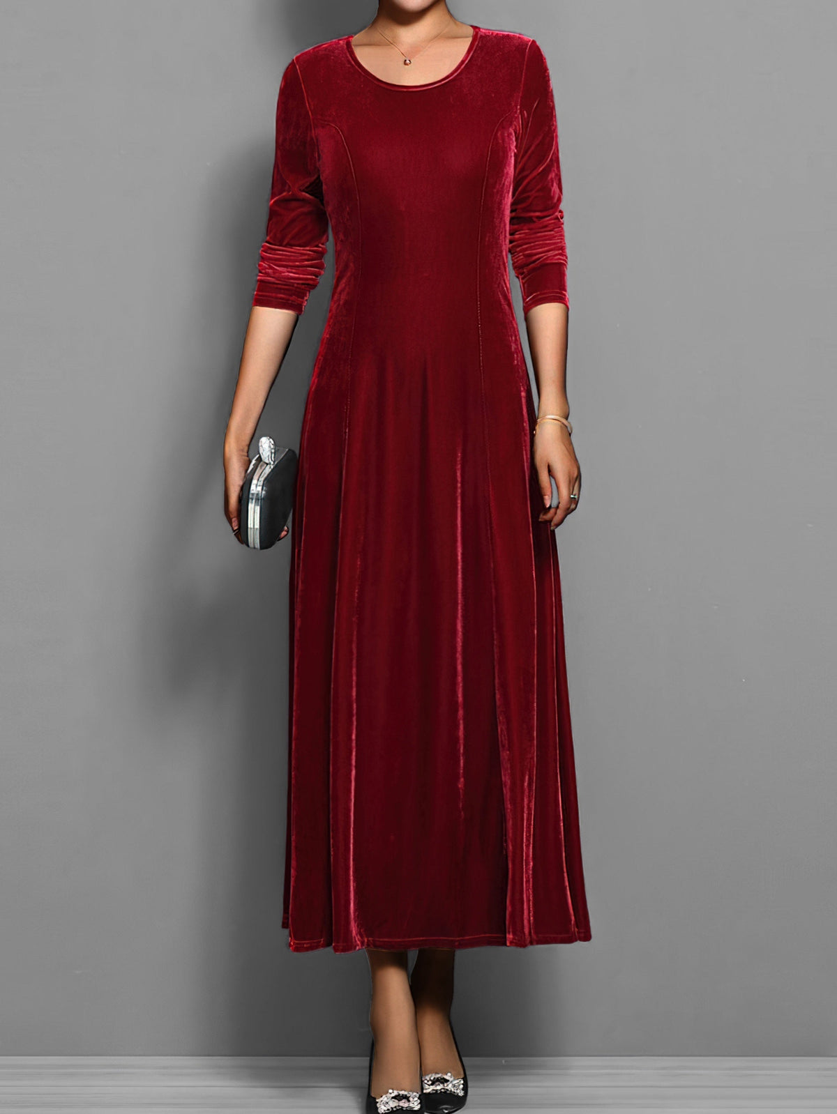 Jolanda | Brunch Velvet A-Line Flair Dress