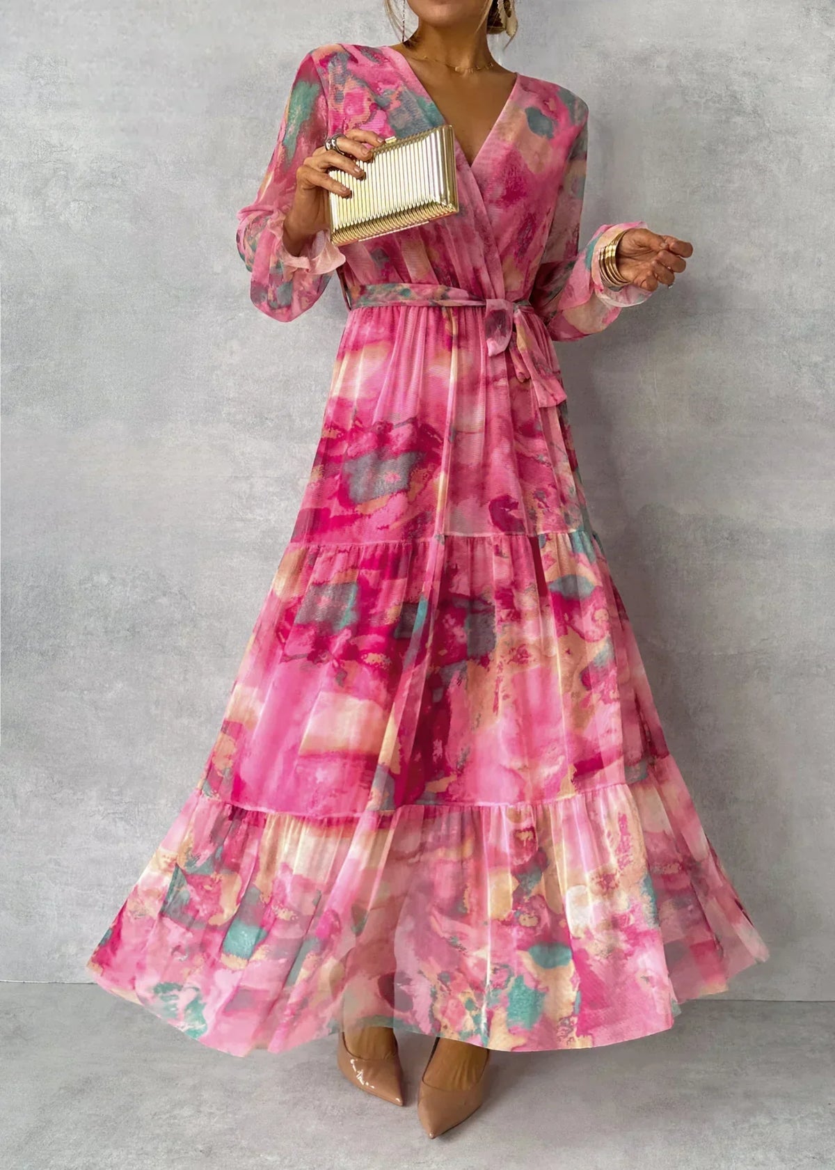 Solidea | Coastal Flowing Pleated Silhouette Dress