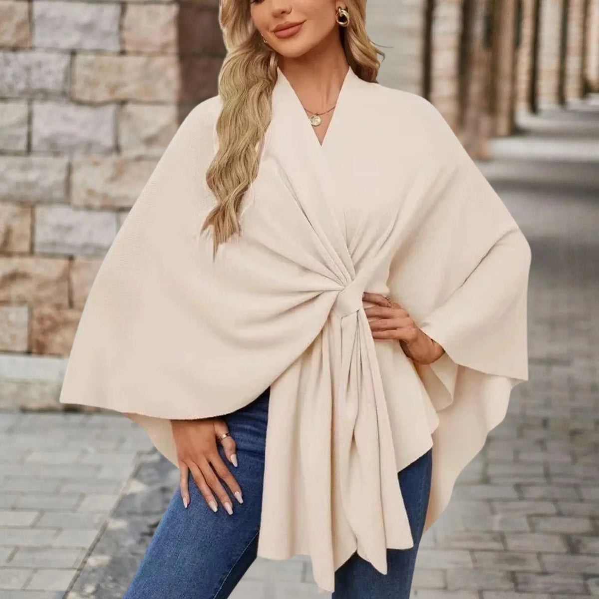 Asela | Layering Draped Statement Warmth Poncho