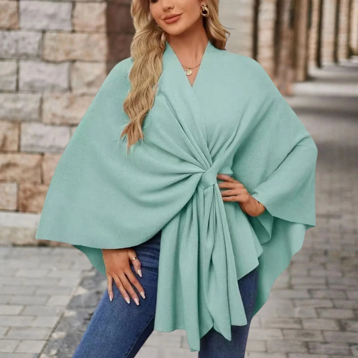 Asela | Layering Draped Statement Warmth Poncho