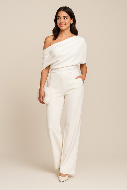 Cesarina | Occasion-Ready One-Shoulder Summer Silhouette Jumpsuit