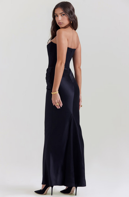 Brigitte | Effortless Strapless Bodycon Drape Dress