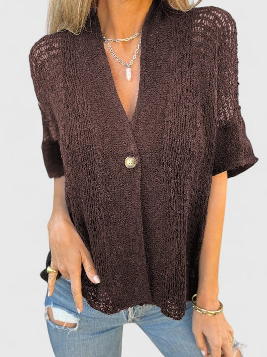 Alevia | Wardrobe-Staple Breathable Open-Knit Silhouette Shirt