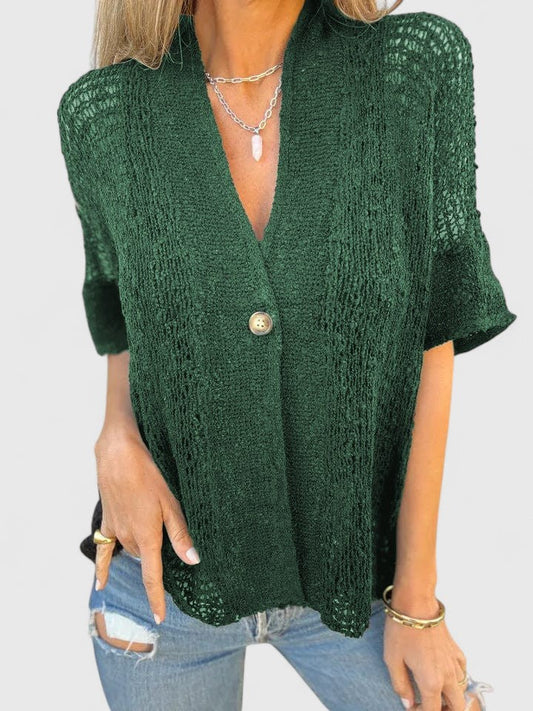 Alevia | Wardrobe-Staple Breathable Open-Knit Silhouette Shirt