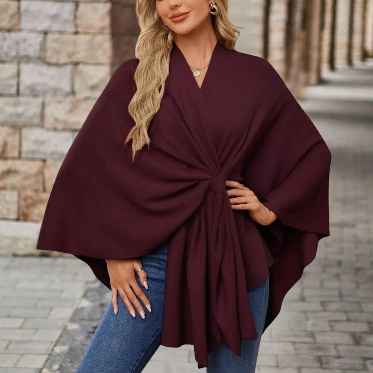 Asela | Layering Draped Statement Warmth Poncho