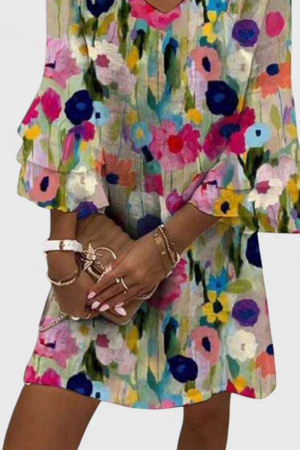 Elena | Poolside Vibrant Mini Detailing Dress