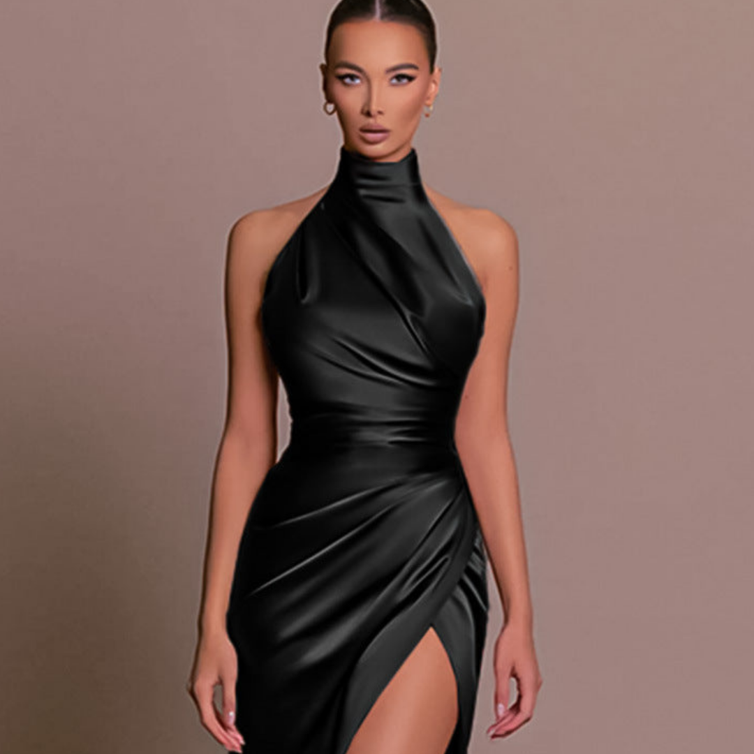 Camryn | Resort Wedding High-Neck Cut Dress