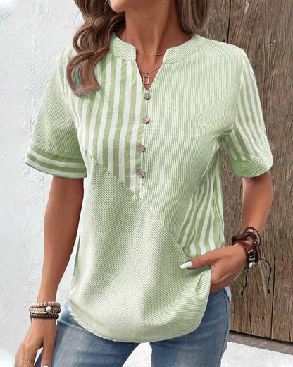 Monroe(TM) | Office-Ready Striped Drape Blouse