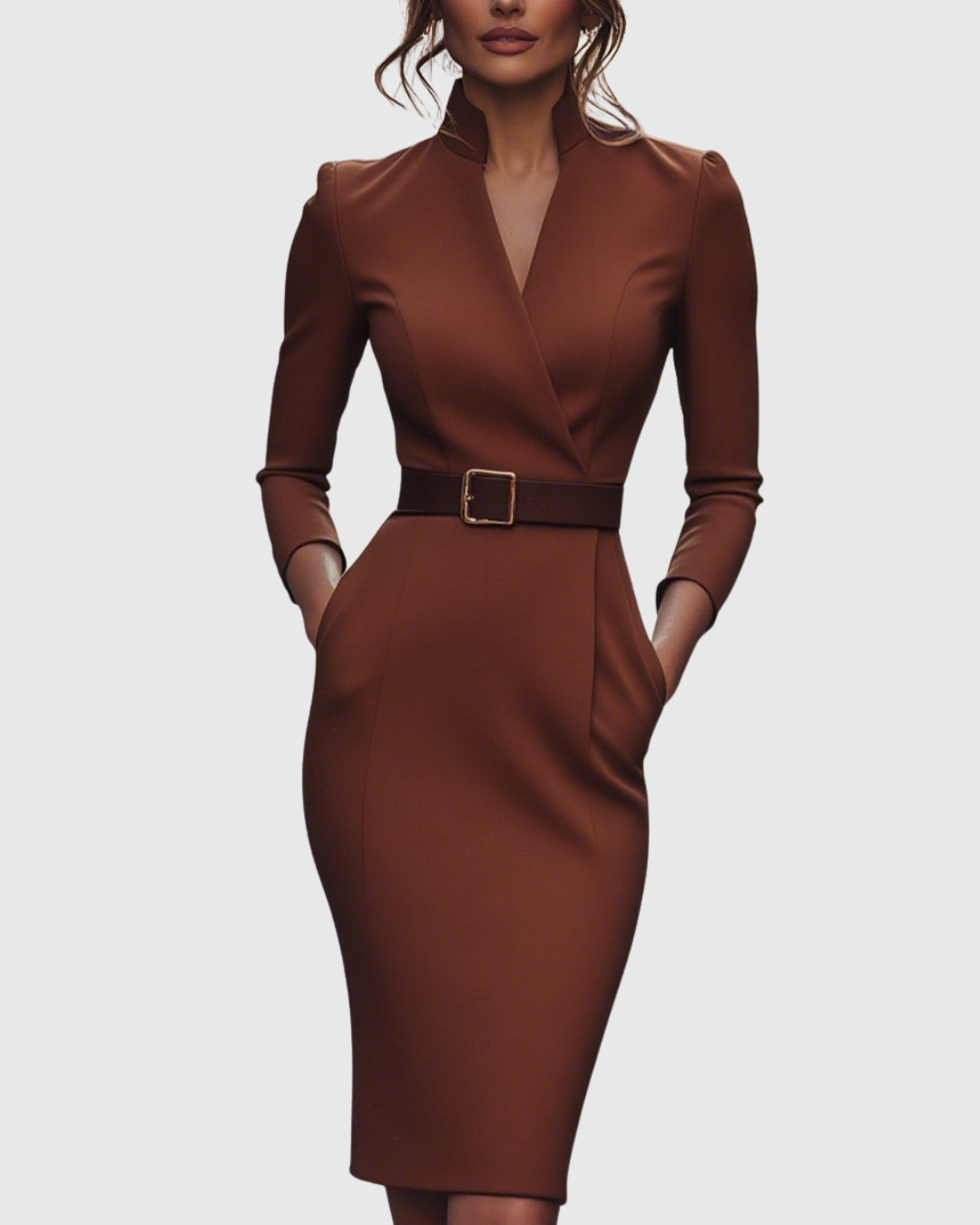Anastasia | Getaway Mock-Wrap Belted Finish Dress
