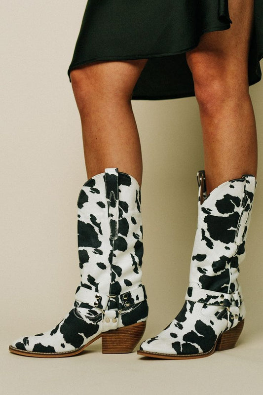 Amparo | Cold-Weather Western Cowhide-Print Comfort Boot
